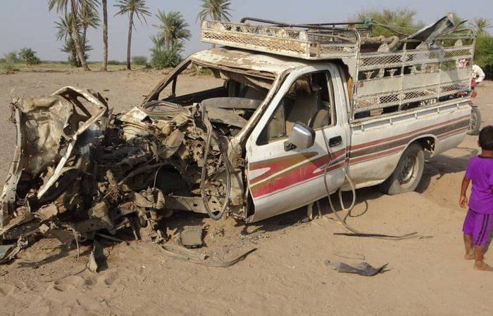 إصابة مواطن في انفجار لغم حوثي وتدمير سيارته غربي اليمن