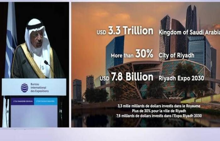 وزير الاستثمار: 7.8 مليار دولار الميزانية المخصصة لاستضافة إكسبو الرياض 2030