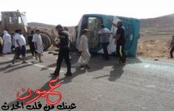 عاجل : انقلاب أتوبيس على طريق أبو زنيمة بجنوب سيناء وسقوط ضحايا