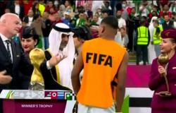 سيف الجزيري يتعرض لموقف محرج خلال تسليم جوائز كأس العرب .. وإنفانتينو يعتذر (فيديو)