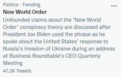 تويتر: النظام العالمي الجديد الذي أشار إليه بايدن ليس مؤامرة