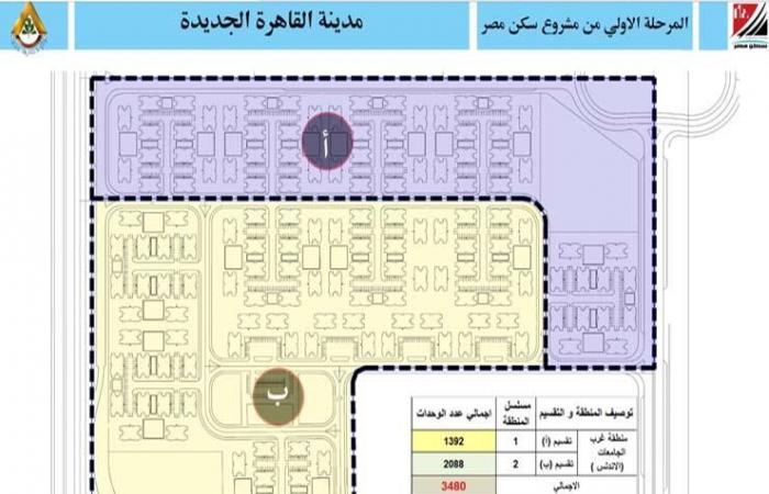 بالصور.. ننشر تقسيمات "سكن مصر" في القاهرة الجديدة وأكتوبر والعبور