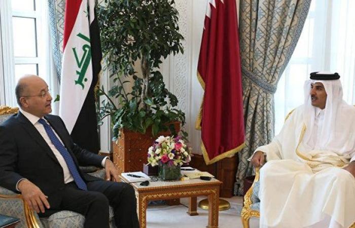أمير قطر يعلن استعداده لاستثمار مليار دولار في إعمار العراق