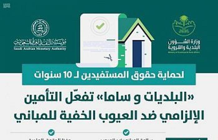 البلدية السعودية: وثيقة التأمين الإلزامي للمباني تهدف لحماية حقوق المؤمن