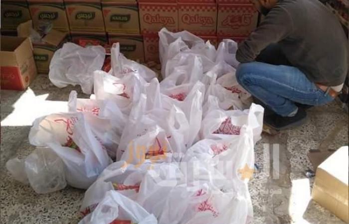 توزيع مواد غذائية لـ 100 أسرة تحت الحجر الصحى بسبب كورونا في بورسعيد