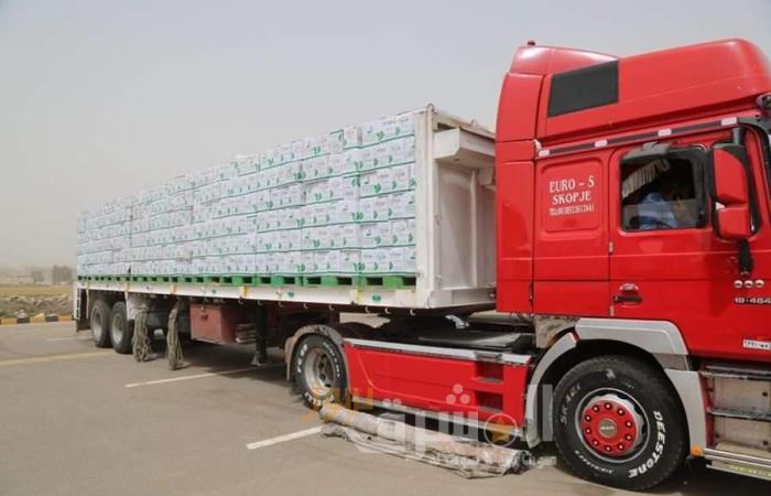 توزيع 1000 كرتونة مواد غذائية بجنوب بورسعيد