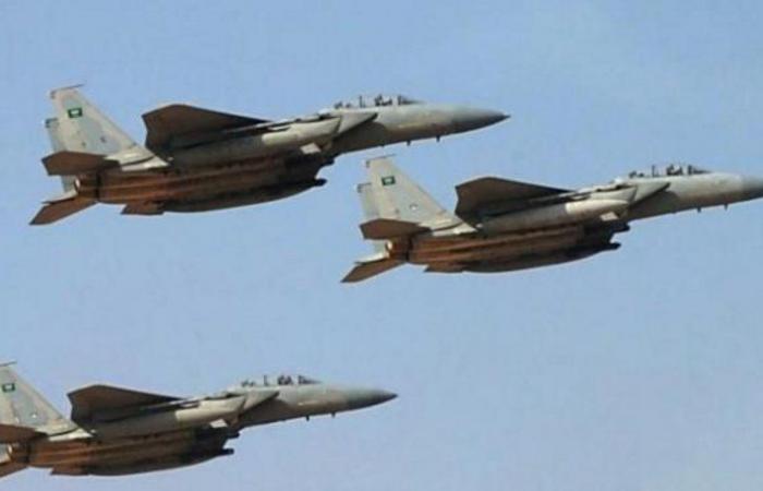 مقاتلات التحالف تدمر مخزن أسلحة للحوثيين في نهم