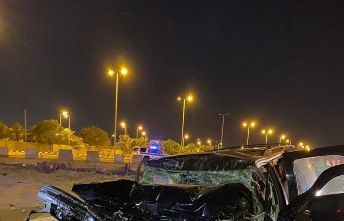 شاهد.. حادث على طريق "مكة- جدة السريع" يصيب 3 بينهم حالتان خطيرتان