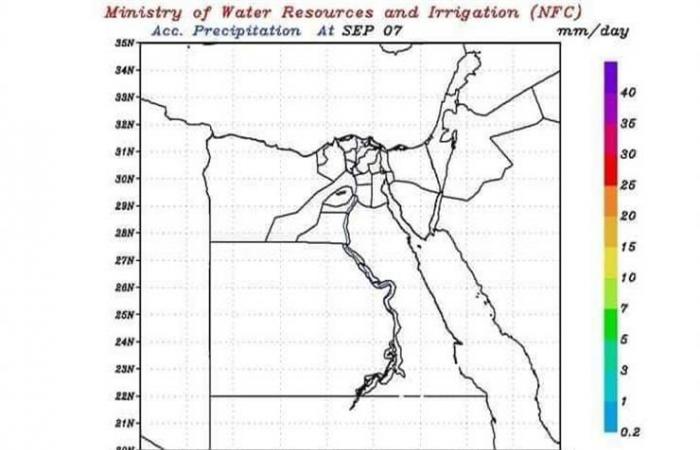 "التنبؤ بالفيضان" يعلن خريطة الأمطار على مصر في 72 ساعة