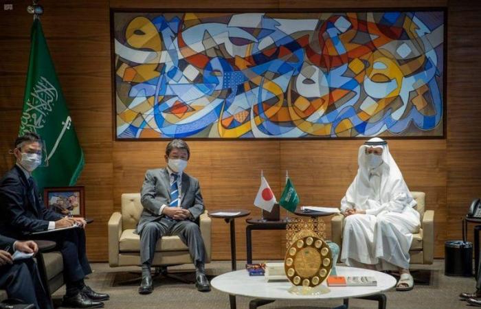 "عبدالعزيز بن سلمان" يبحث مع وزير خارجية اليابان تعزيز العلاقات في مجالات الطاقة والتقنية
