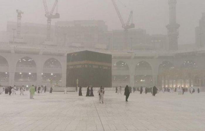 هطول أمطار غزيرة على مكة المكرمة