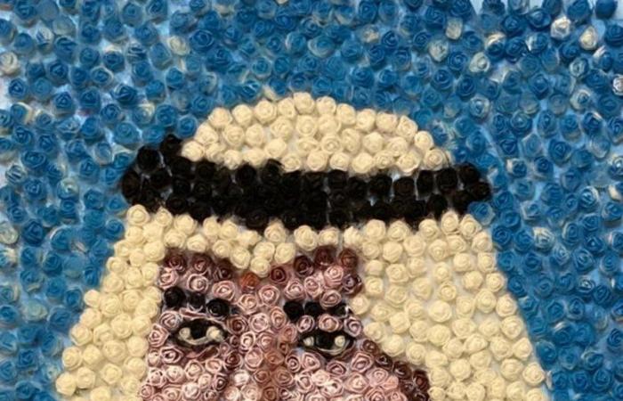 شاهد .. فنانة سعودية تبدع في رسم "فهد بن سلطان" على لوحة من الورد