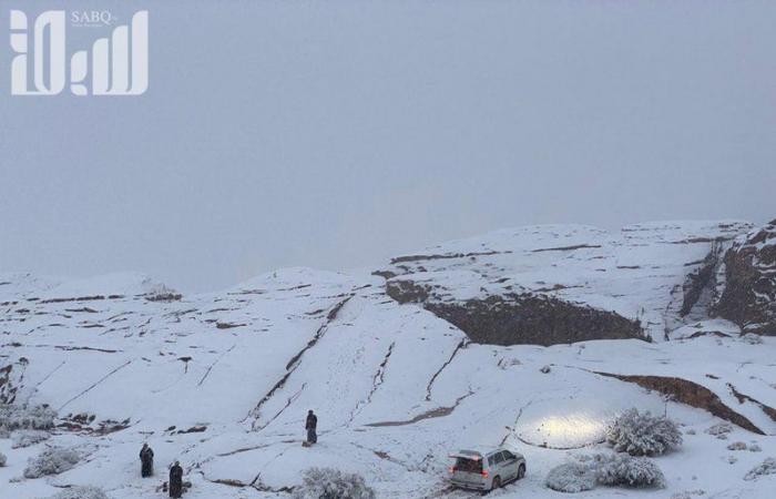 "الأرصاد": تساقط الثلوج على مرتفعات منطقة تبوك "جبال اللوز وعلقان والظهر"