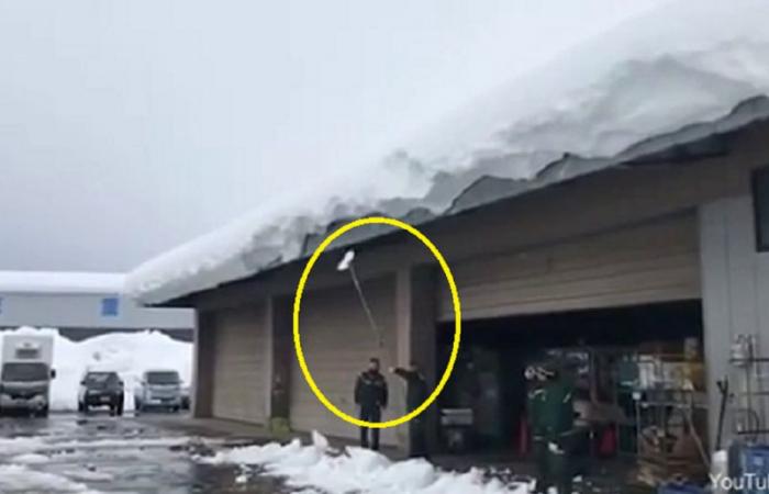بالفيديو.. أخطأ الرجل الياباني فعاقبه الجليد بقوة