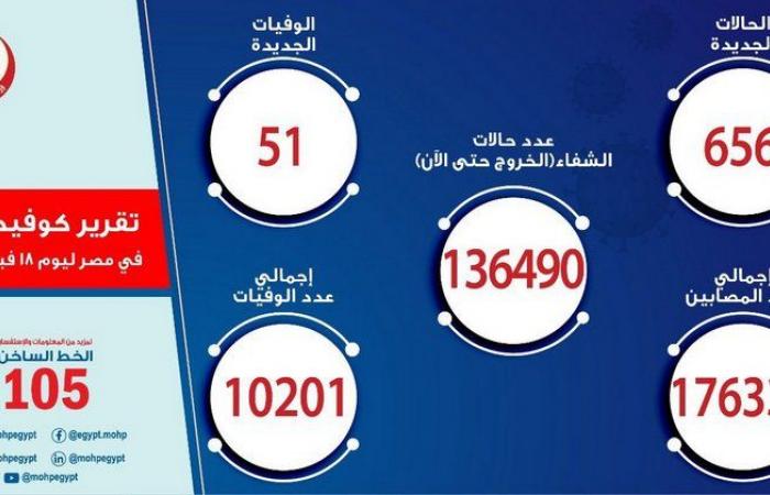 مصر تسجل 656 إصابة جديدة بفيروس كورونا و51 حالة وفاة