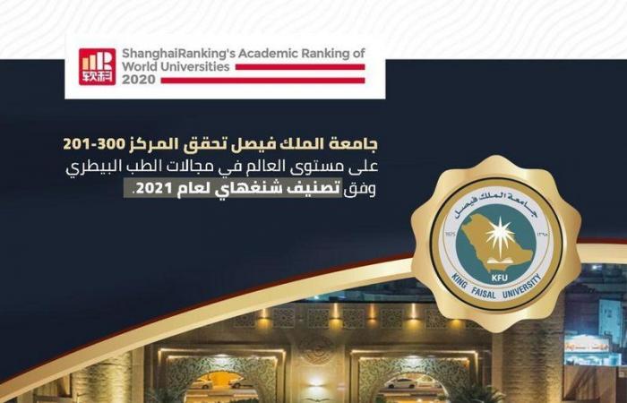 جامعة فيصل تحقق المركز 201-300 عالميًا في علوم الطب البيطرية