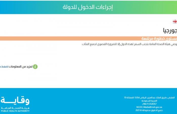 الصحة.. تحذير من السفر إلى أوكرانيا وجورجيا "مستوى خطورة مرتفع"