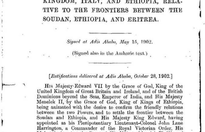 نص اتفاقية 1902 لترسيم الحدود بين مصر والسودان وإثيوبيا