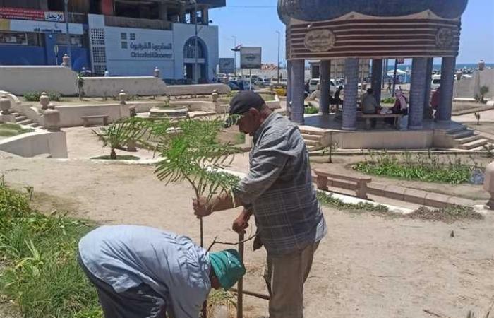 رفع كفاءة الحدائق والمسطحات الخضراء استعدادًا لعيد الأضحى بالإسكندرية