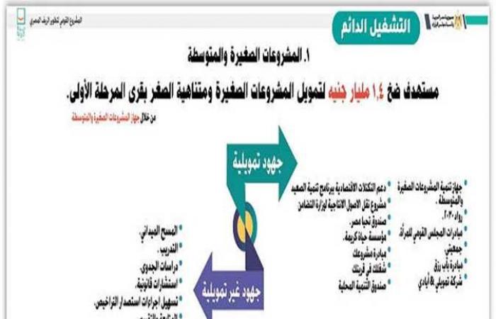 توفير فرص عمل.. دعم الصناعة الوطنية.. ١٫٤ مليار جنيه لتمويل المشروعات الصغيرة