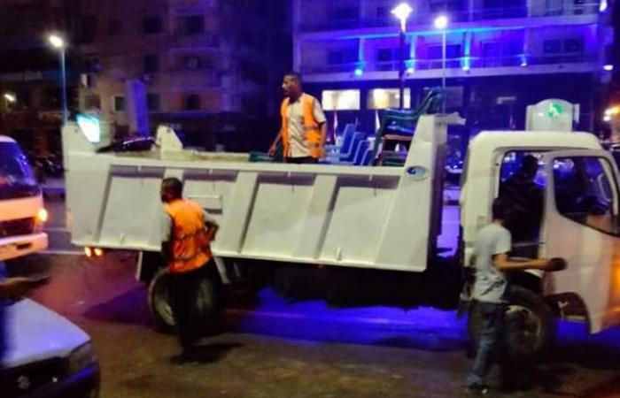 محافظ الإسكندرية يوجه بحملة ليلية لإزالة الإشغالات على مشايات الكورنيش (صور)