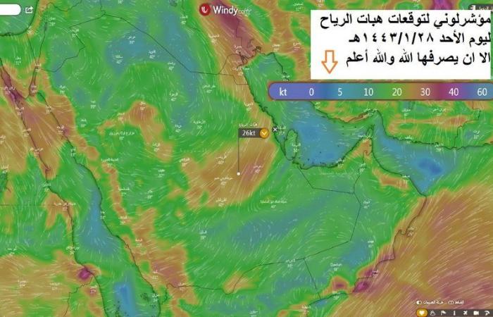 تميل للاعتدال فجراً.. تعرَّف على فرص الأمطار وأجواء الأحد وفق توقعات "الحصيني"