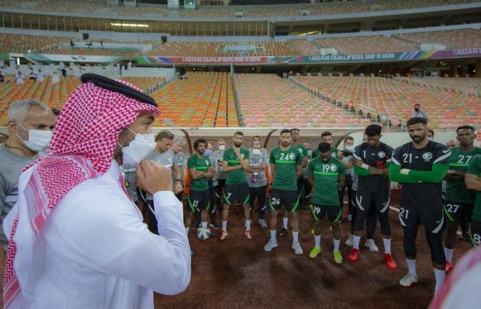 بحضور الفيصل: الأخضر يختتم استعداده لمواجهة اليابان ضمن تصفيات كأس العالم