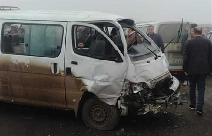 إصابة 15 شخصا في تصادم على الطريق الحر بالقليوبية بسبب الشبورة