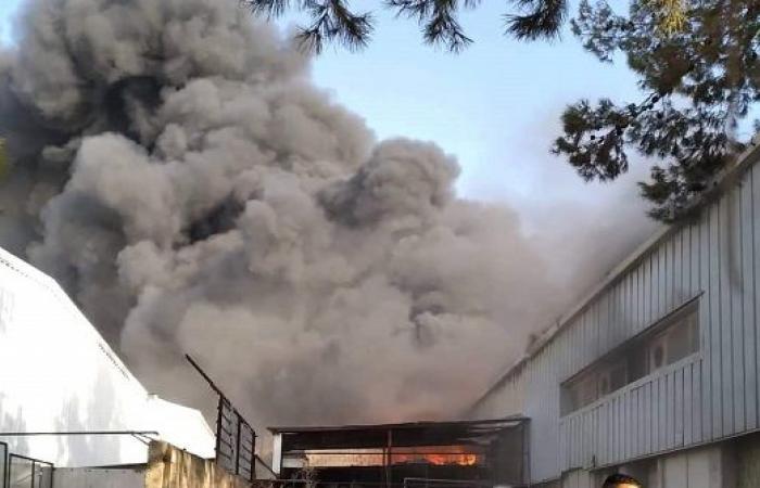 بالفيديو والصور : حريق مصنع بلاستيك في الرمثا - الاردن