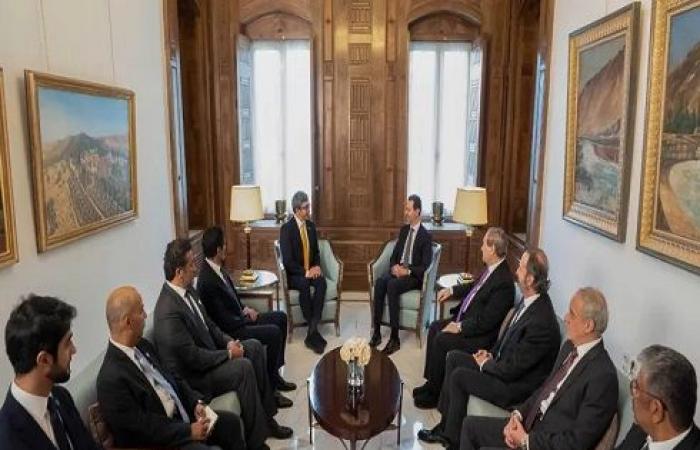بشار الأسد يستقبل وزير الخارجية الإماراتي في دمشق