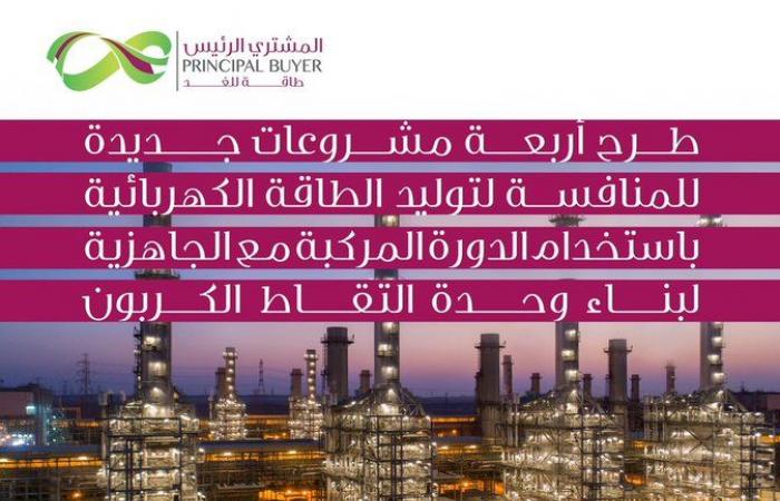 السعودية لشراء الطاقة تطرح 4 مشروعات جديدة للمنافسة بطاقة 7200 ميجاواط