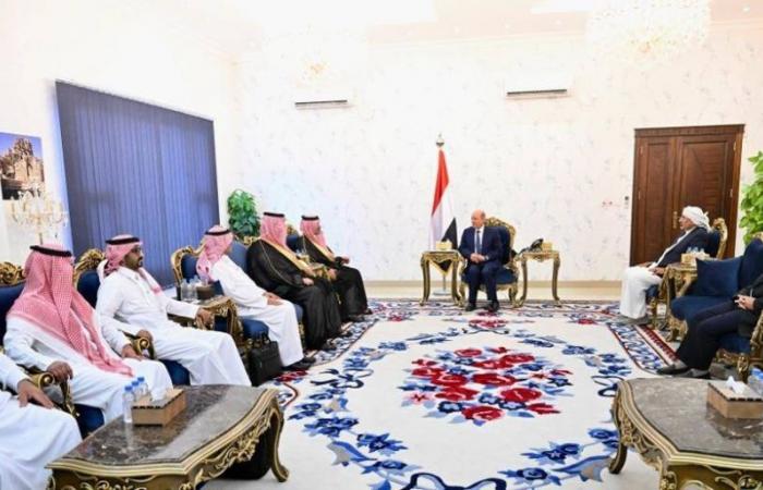 محمد آل جابر يصل عدن.. تفاصيل لقاء رئيس مجلس القيادة الرئاسي بالسفير السعودي