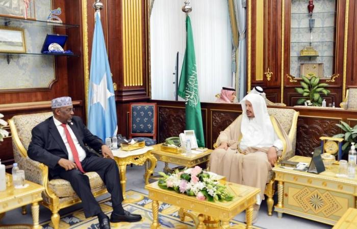 رئيس الشورى يعقد مباحثات رسمية مع رئيس مجلس الشعب الصومالي