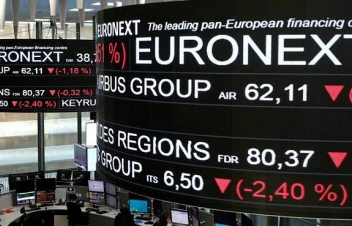 تراجع الأسهم الأوروبية في ختام تعاملات الاثنين