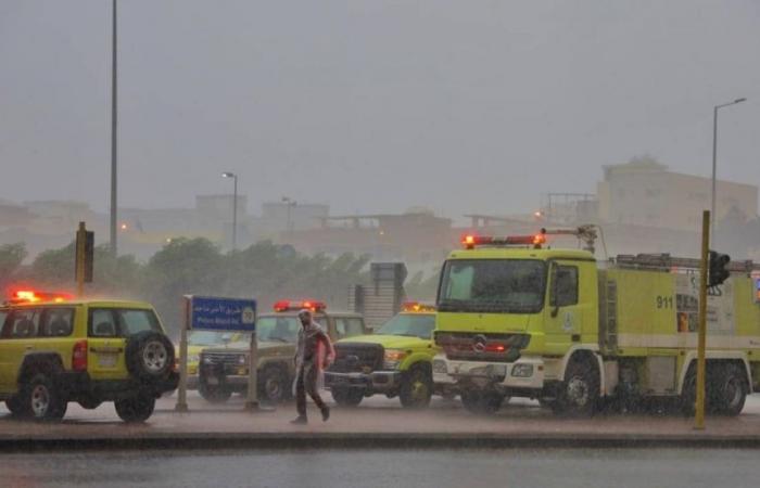 الدفاع المدني يحذر من أمطار متوقعة على معظم مناطق المملكة