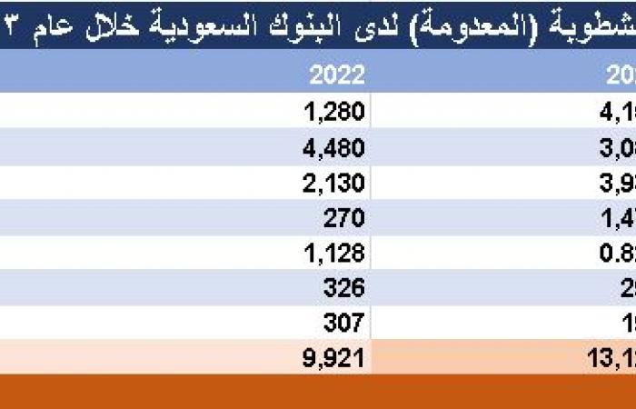 13مليار ريال "الديون المعدومة" لـ7 بنوك سعودية خلال عام 2023..و37% منها للأفراد