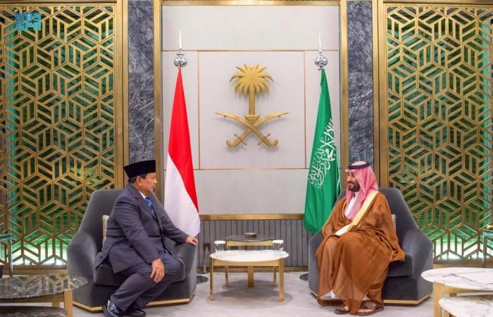 ولي العهد يستقبل الرئيس المنتخب وزير الدفاع في إندونيسيا