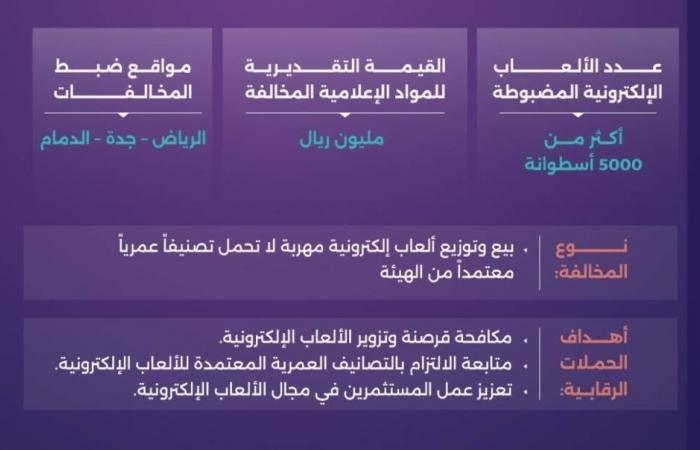 الإعلام المرئي والمسموع: ضبط أكثر من 5000 لعبة إلكترونية مخالفة قبل وصولها إلى منافذ البيع