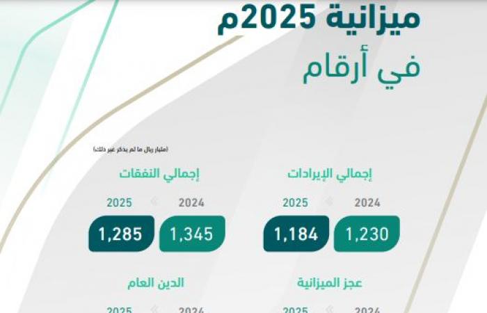 تعرف على أبرز الأرقام بالميزانية العامة 2025م