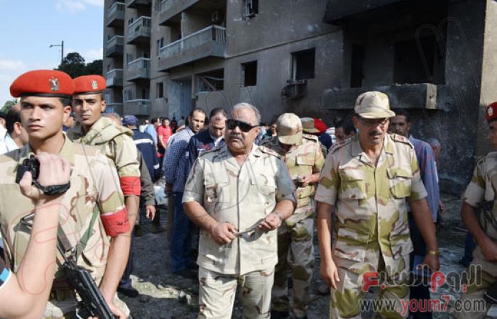 بالصور.. محافظ الإسماعيلية يتفقد انفجار محيط مبنى المخابرات الحربية