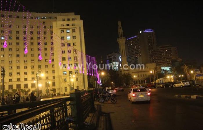 بالصور.. ميدان التحرير يتزين لاستقبال احتفالات افتتاح قناة السويس الجديدة