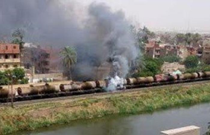 توقف حركة قطارات الصعيد إثر تفحم عربة قطار محمل بالسولار فى المنيا
