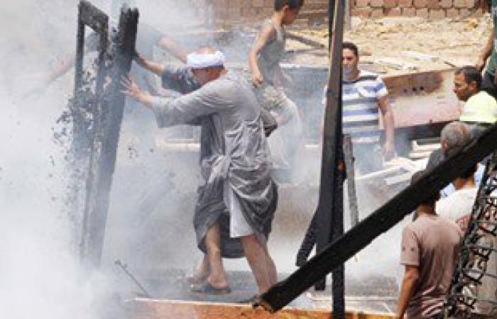 بالفيديو والصور.. امتداد حريق "سوق الجمعة" إلى سور المجزر الآلى بمنطقة البساتين