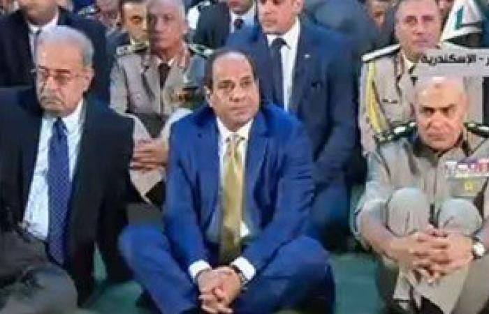 الرئيس السيسى يصل مسجد محمد كُريم بالإسكندرية لأداء صلاة العيد
