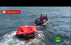 فيديو يظهر غرق سفينة الشحن الإيرانية وإنقاذ طاقمها