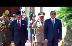 مراسم استقبال الرئيس السيسي لسلطان بروناي في قصر الاتحادية