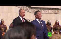 مراسم استقبال الرئيس بوتين في منغوليا
