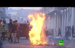 فيديو جديد لاشتباكات بين الشرطة والمحتجين في العراق