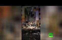 لحظة انهيار جدار مبنى سكني في مقاطعة بيلغورود الروسية