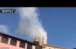 لحظة وقوع انفجار أثناء احتفالات في مدينة إسبانية